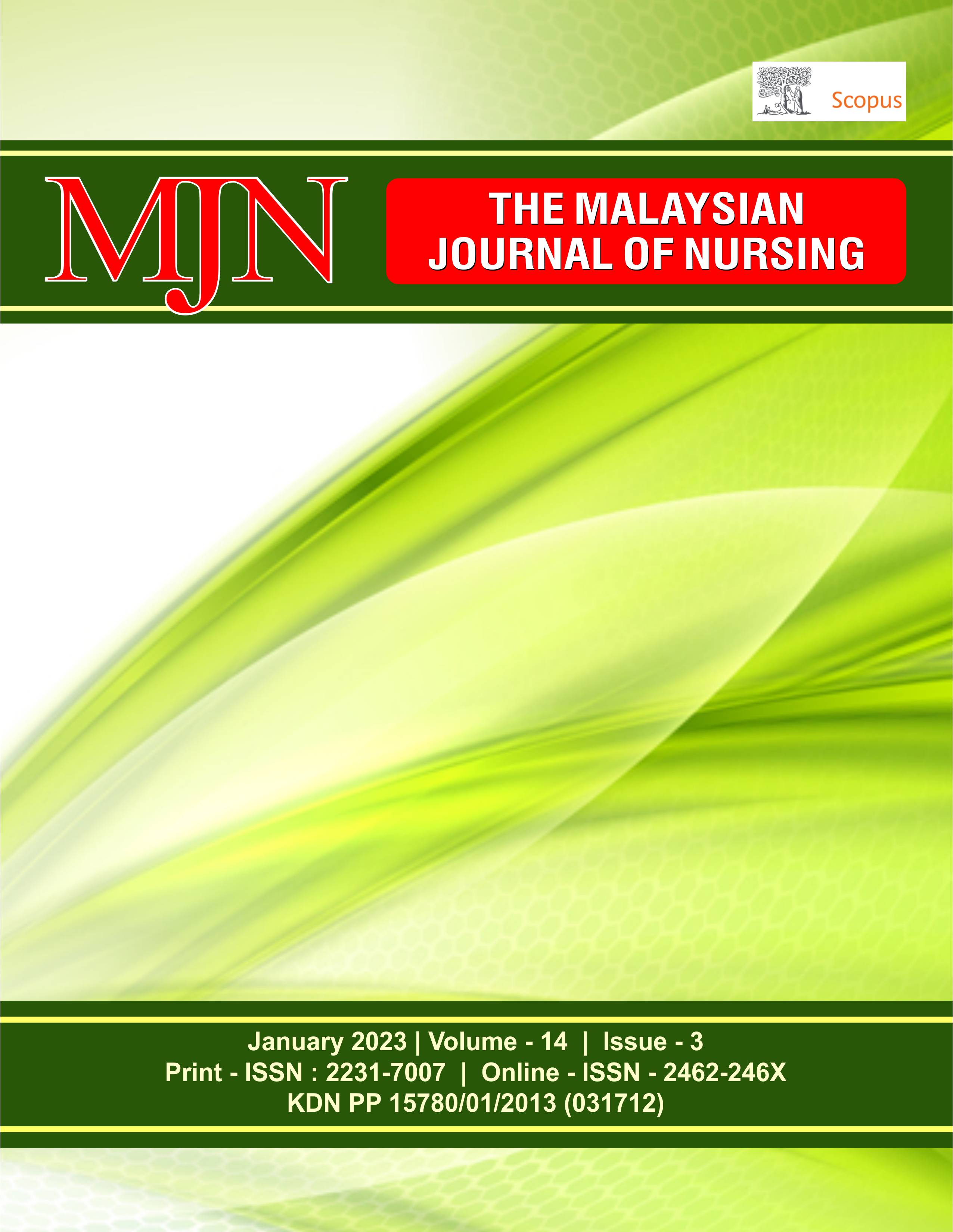 					View Vol. 14 No. 3 (2023): The Malaysian Journal of Nursing
				