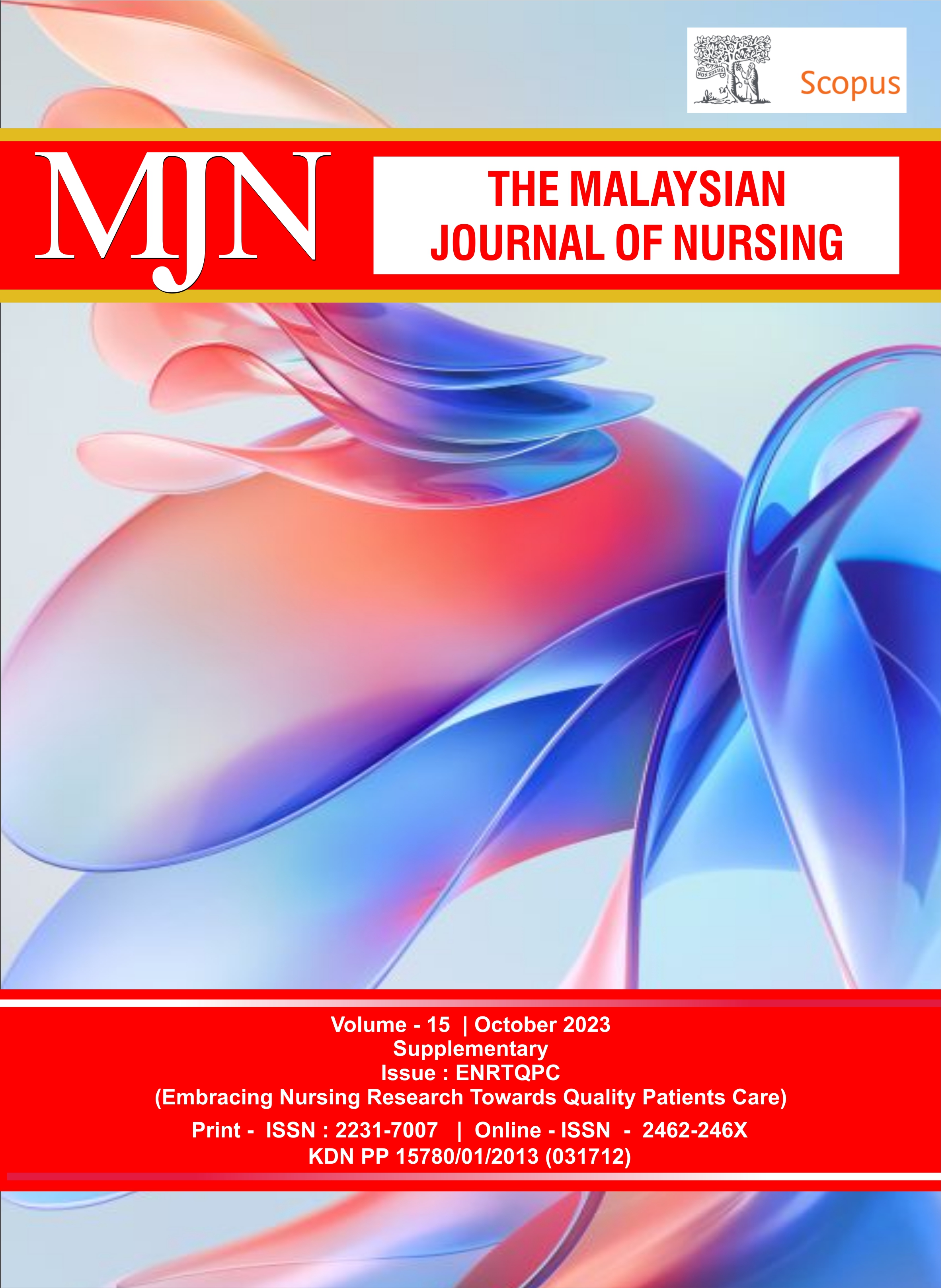 					View Vol. 15 No. Supplimentary 1 (2023): The Malaysian Journal of Nursing 
				
