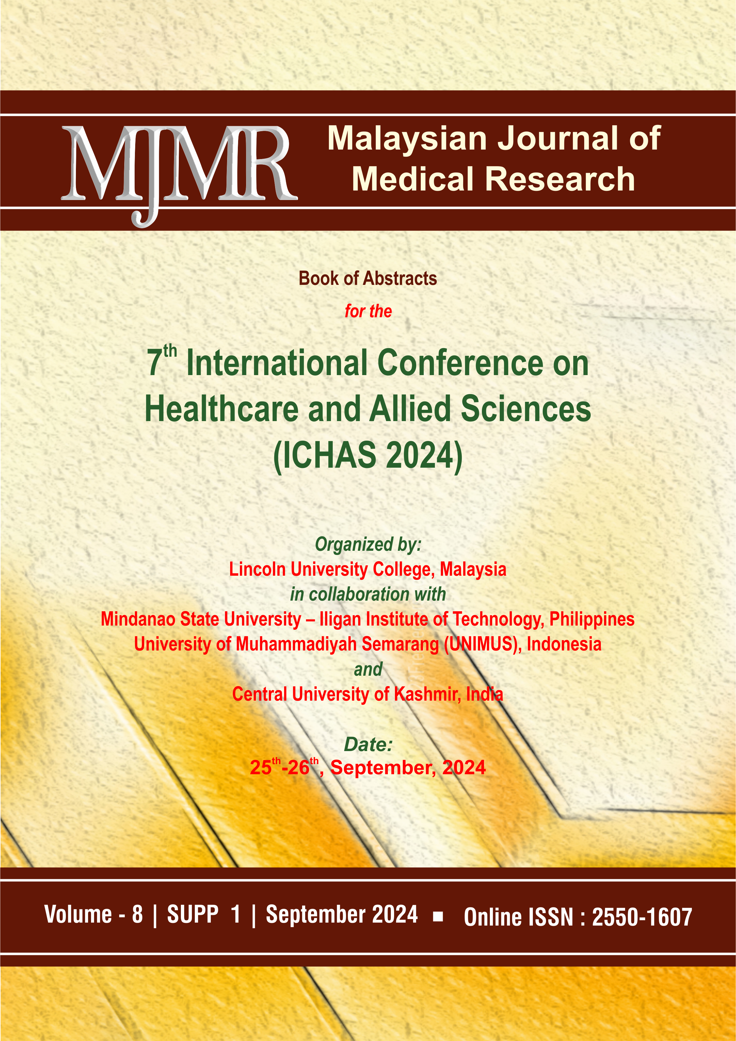 					View Vol. 8 No. Supp 1 (2024): 7th International Conference on Healthcare and Allied Sciences (ICHAS 2024)
				