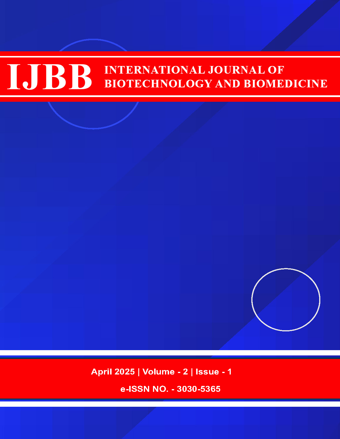 					View Vol. 2 No. 1 (2025): International Journal of Biotechnology and Biomedicine
				